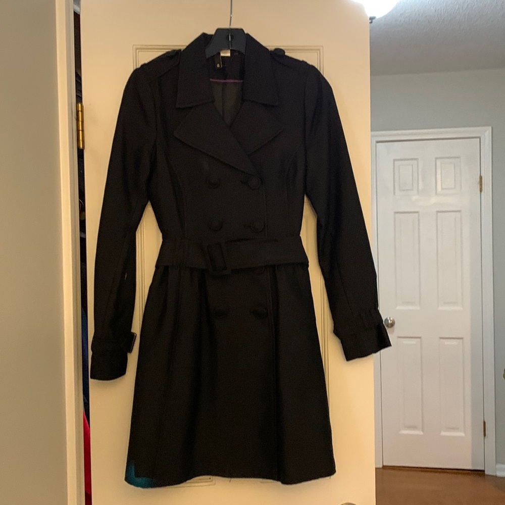 Black button jacket with belt